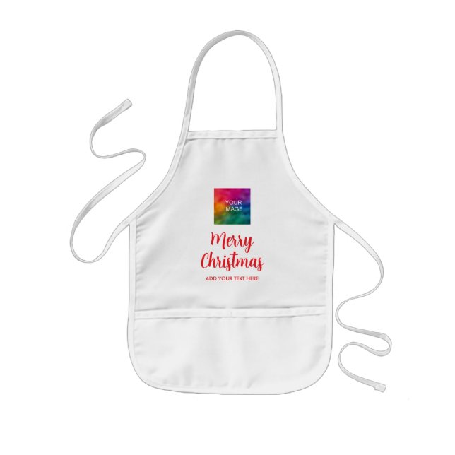 Handwritten Script Boys Girls Kids Merry Christmas Kids Apron (Front)