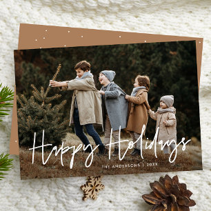 Handwritten Script Camel Happy Holidays Photo Holiday Card