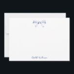 Handwritten Script Coquette Bow Blue Bridal Shower Thank You Card<br><div class="desc">Handwritten Script Coquette Bow Blue Bridal Shower Custom Thank You Card</div>