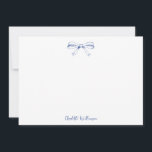 Handwritten Script Coquette Bow Blue Bridal Shower Thank You Card<br><div class="desc">Handwritten Script Coquette Bow Blue Bridal Shower Custom Thank You Card</div>