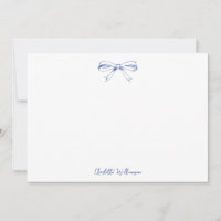 Handwritten Script Coquette Bow Blue Bridal Shower
