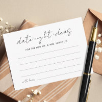 Handwritten Script Date Night Ideas Bridal Shower