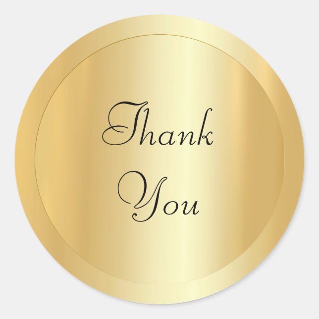 Handwritten Script Elegant Faux Gold Modern Trendy Classic Round Sticker (Front)