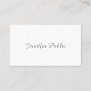 Handwritten Script Elegant Minimalist Plain Modern Business Card