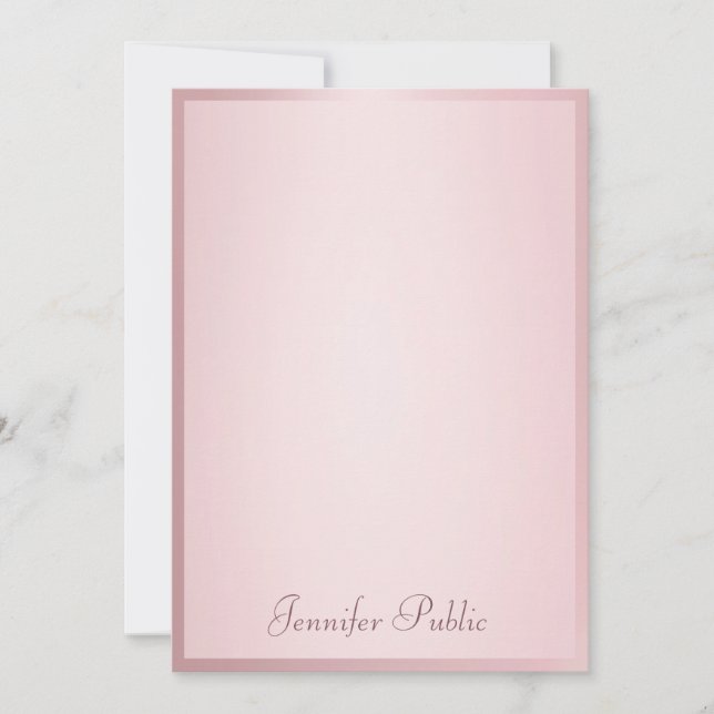 Handwritten Script Elegant Rose Gold Template (Front)