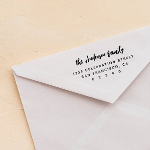 Handwritten Script Family Name Return Address Self-inking Stamp