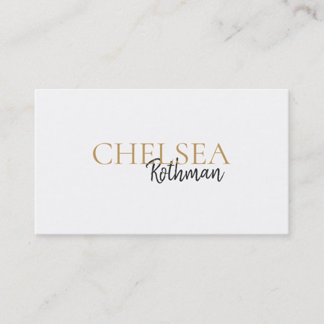 Handwritten Script Font Typography Business Card (Front)