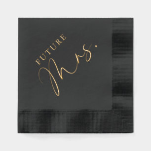 Handwritten Script Future Mrs. Bridal Shower Foil Napkins