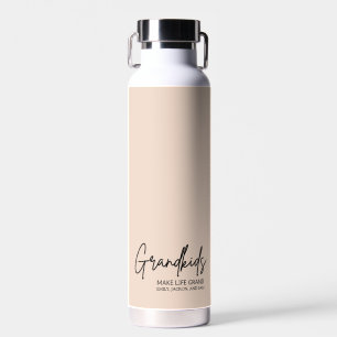 Handwritten Script Grandkids make life Grand  Water Bottle
