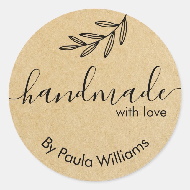 Handwritten Script Homemade Business Stickers (Devant)