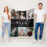 Handwritten Script Love You Aunt (Name) 6-Photo Fleece Blanket<br><div class="desc">Add 6 large, good quality photos to this modern, stylish fleece blanket, featuring the text "Love You Aunt (Name)" in an elegant handwritten script with the niece/nephew's name/s or a personal message. If you need any help customizing this, please message me using the button below and I'll be happy to...</div>