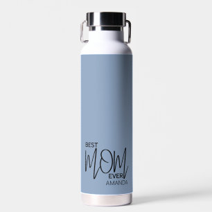 Handwritten Script Minimalist Best Mom Ever  Water Bottle