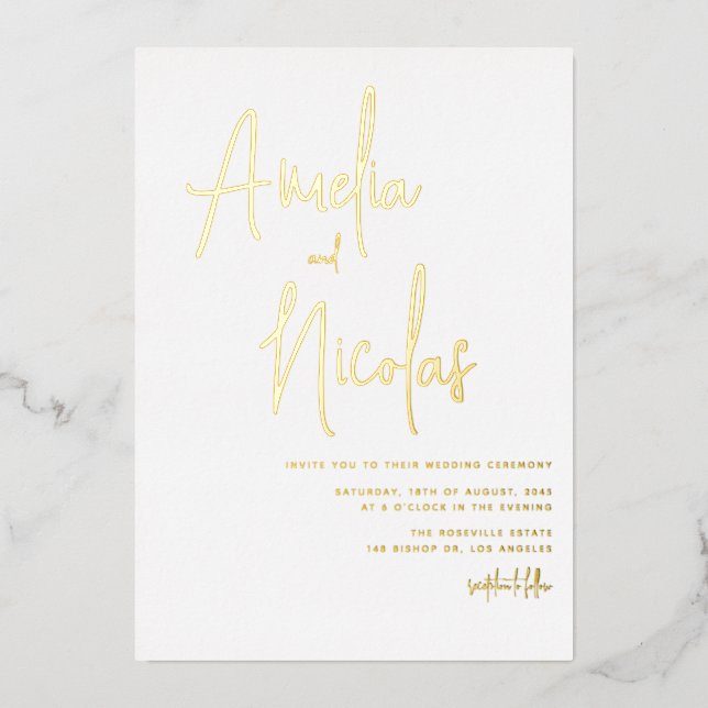 Handwritten Script Minimalist Wedding (Front)