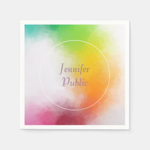 Handwritten Script Modern Bright Colours Template Napkin