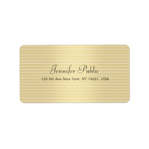 Handwritten Script Modern Elegant Faux Gold Trendy Label