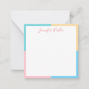 Handwritten Script Modern Pink Yellow Blue Green Card