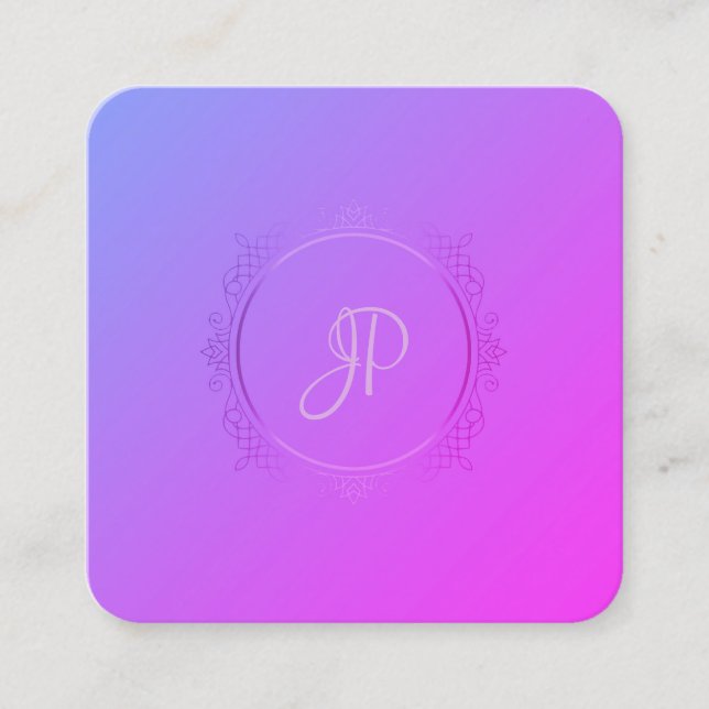 Handwritten Script Modern Template Elite Design Square Business Card (Front)