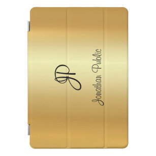 Handwritten Script Monogram Elegant Gold Template iPad Pro Cover