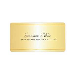 Handwritten Script Name Elegant Gold Template Label