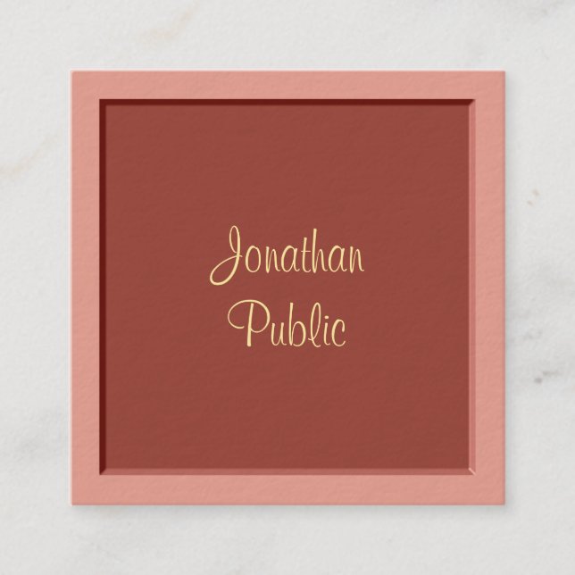 Handwritten Script Name Modern Elegant Template Square Business Card (Front)
