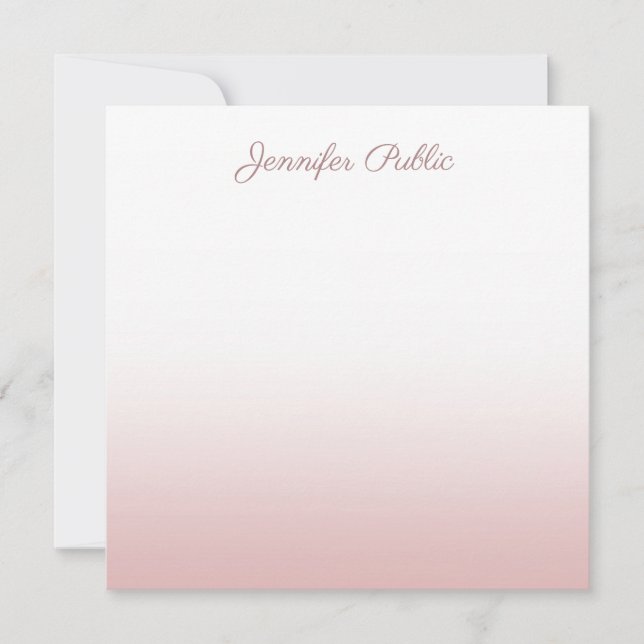 Handwritten Script Name Rose Gold Elegant Template (Front)