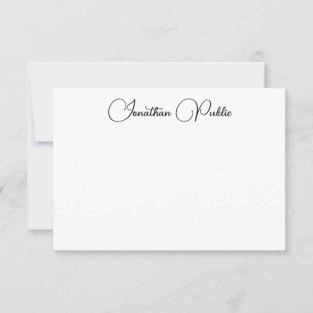 Handwritten Script Name Template Elegant Modern (Front)