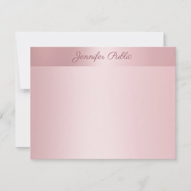 Handwritten Script Name Text Template Rose Gold (Front)