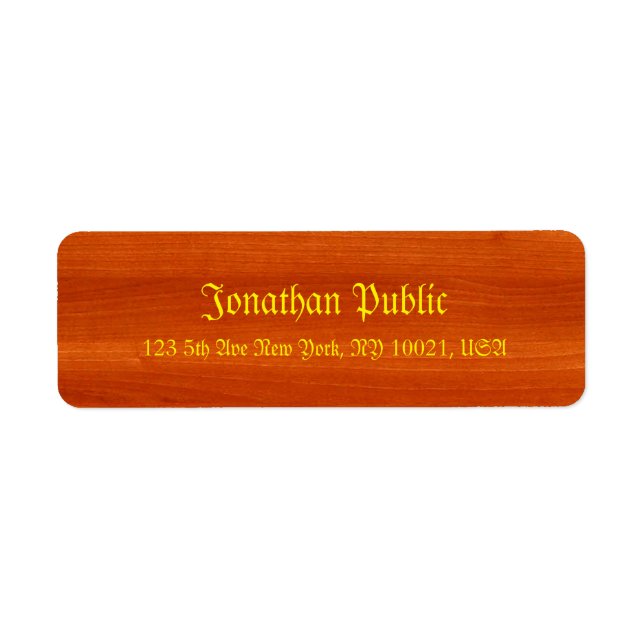 Handwritten Script Name Wood Walnut Template (Front)