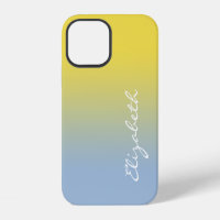 Handwritten Script Name Yellow Light Blue Gradient