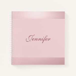 Handwritten Script Rose Gold Colour Elegant Modern Notebook