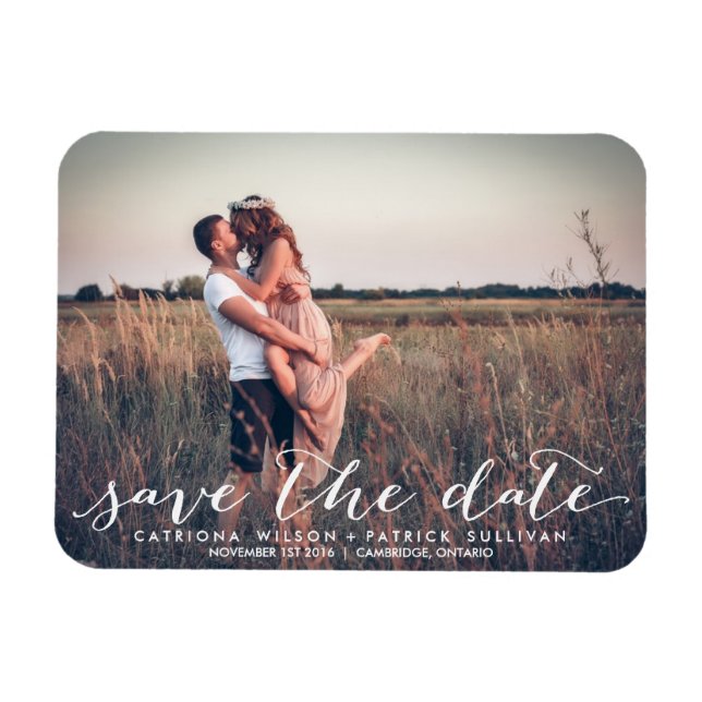 Handwritten Script Save the Date Magnets (Horizontal)