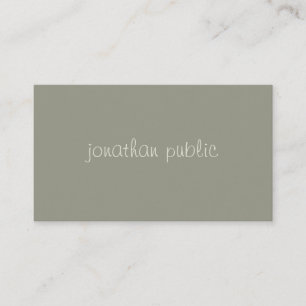 Handwritten Script Sleek Elegant Green Template Business Card