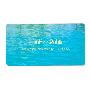 Handwritten Script Template Blue Green Sea Water