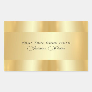 Handwritten Script Template Elegant Faux Gold Sticker