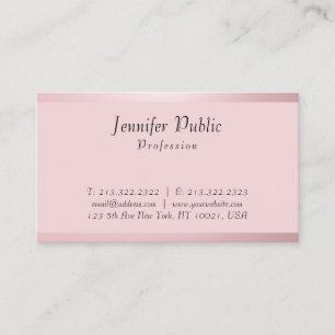 Handwritten Script Template Elegant Rose Gold Business Card