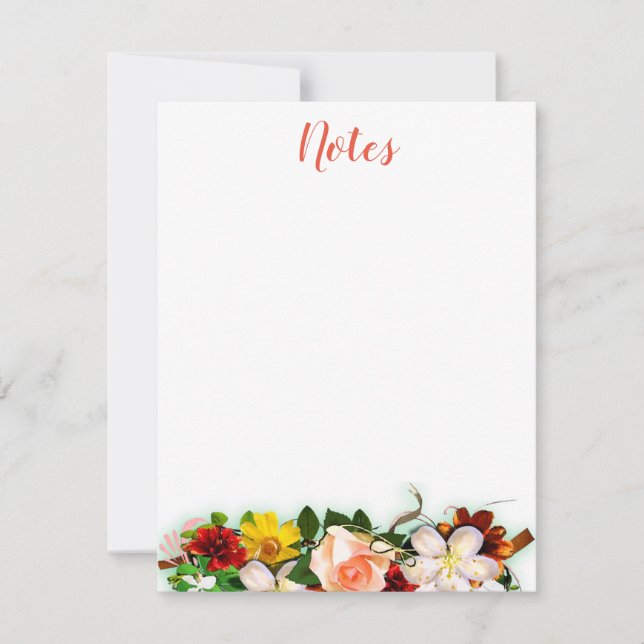 Handwritten Script Template Watercolor Flowers (Front)