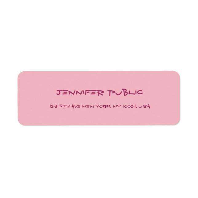 Handwritten Script Text Elegant Pink Plain Modern (Front)