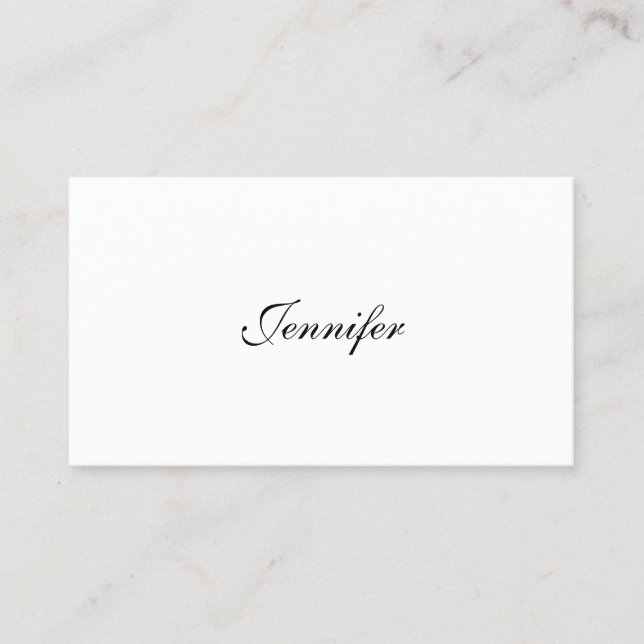 Handwritten Script Text Modern Simple Template Business Card (Front)