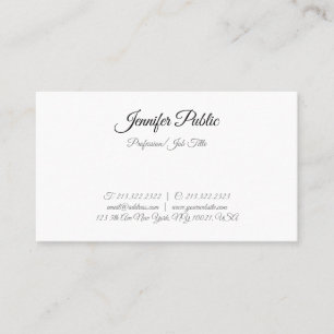 Handwritten Script Text Simple Template Modern Business Card