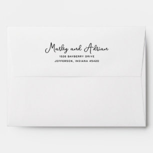 Handwritten Script Typography Return Address Envelope