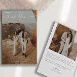 Handwritten Script Wedding 2-Photo  Thank You Card<br><div class="desc">This 2-photo design features elegant handwritten calligraphy Thank You script,  against your beautiful picture.  Easily customized with your personal details and photos on the front and back.</div>