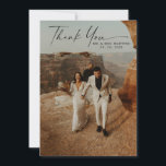 Handwritten Script Wedding 2-Photo  Thank You Card<br><div class="desc">This 2-photo design features elegant handwritten calligraphy Thank You script,  against your beautiful picture.  Easily customized with your personal details and photos on the front and back.</div>