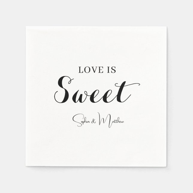 Handwritten Script Wedding Napkin (Front)