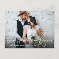 Handwritten Script Wedding Our Adventure Thank You