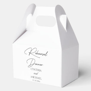 Handwritten Script Wedding Rehearsal Dinner Favor Box