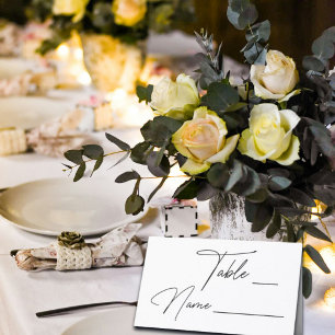 Handwritten Script Wedding Table Number Place Card