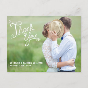 HANDWRITTEN SCRIPT   WEDDING THANK YOU POSTCARD