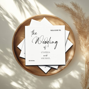 Handwritten Script 'Welcome to our Wedding'  Napkin