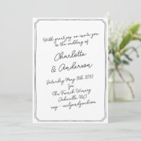 Handwritten Script Whimsy Quirky Frame Wedding