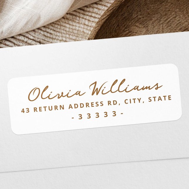 Handwritten script white return address label (Handwritten script white return address label)